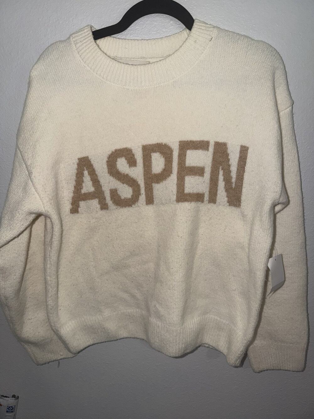 English Factory Size Small Letter Sweater Fall Aspen Cream Sweater HRD